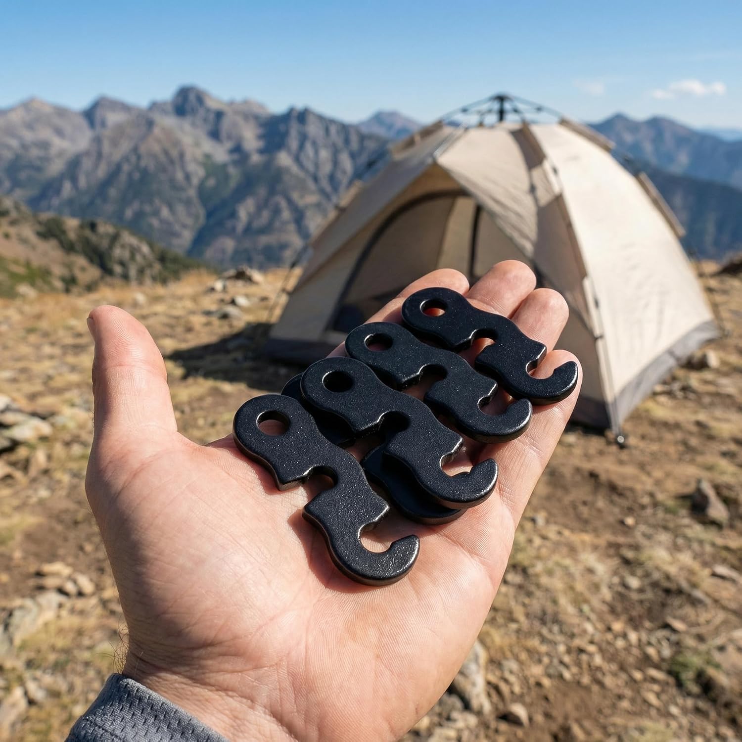 30 Pack Aluminum Alloy Guyline Tensioners, Tent Rope Adjusters for Paracord & Camping Lines, Lightweight Cord Tighteners for Tent, Tarp, Hiking Accessories (Black)