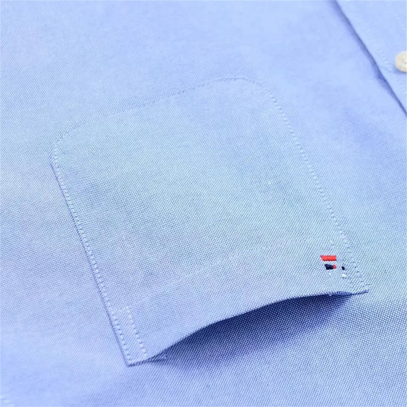 Herren-Hemd aus reiner Baumwolle, langärmelig, kariert, Oxford, lässig, einfarbig, normale Passform, formelles Kleid