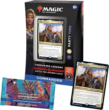 Magic The Gathering Commander Legends Battle for Baldurs Gate Commander Deck Party Time + Collector Booster Sample Pack