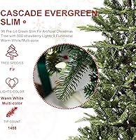 Vista 138 de Glitzhome Prelit Christmas Tree, 6ft Flocked Artificial Christmas Tree Serene Snowscape Fir with 300 Warm White Lights for Home, Office, Party