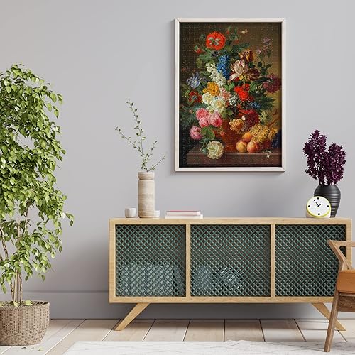 Miniatura 4 de Antelope - 1000 Piece Puzzles for Adults - Vase Flower Grapes Peaches Jigsaw Puzzle 1000 Pieces, Jan Frans Van Dael Officially Licensed, High