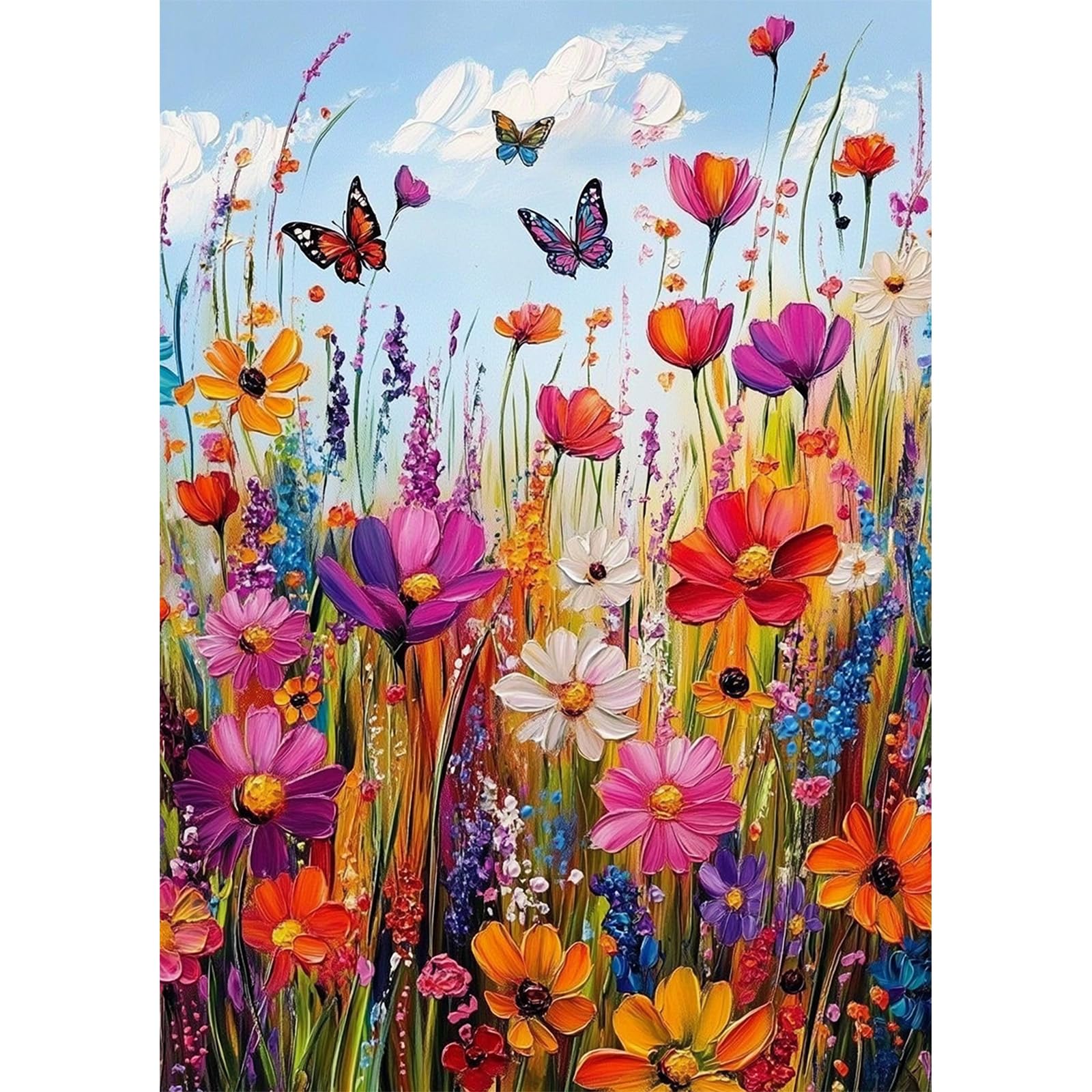 NEWENMO Wild Flower Diamond Painting Kits for Adults,5D Flowers Diamond Art Kits Adults,DIY Full Drill Crystal Embroidery Gifts,Diamond Art Craft,for Living Room Home Decor