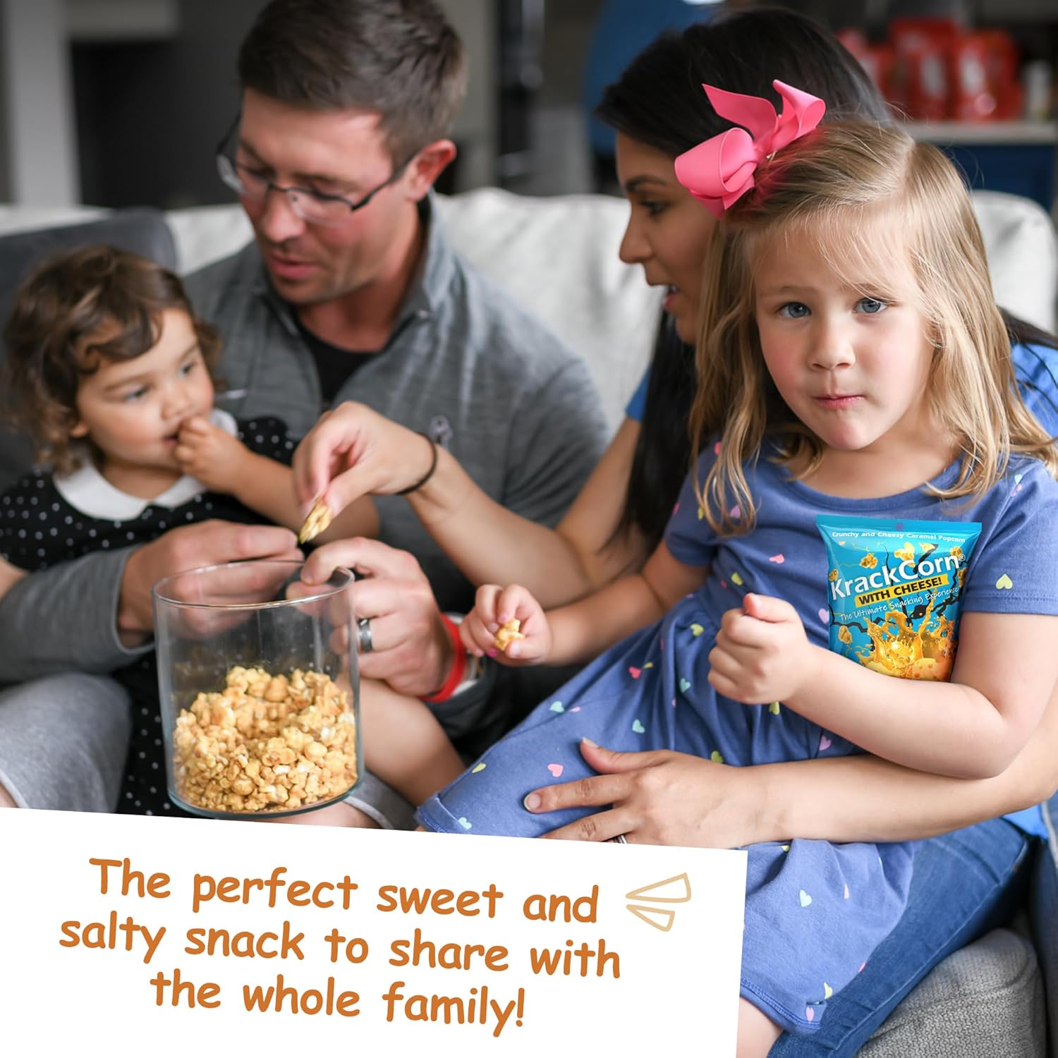 KrackCorn Cheddar Cheese Popcorn, Gourmet Snack, Sweet and Salty Corn, Non GMO, Gluten Free, Non Guilty, No High Fructose, Delicious Treat for Family Parties, Movie Nights, 1.25 Ounce, Pack of 12