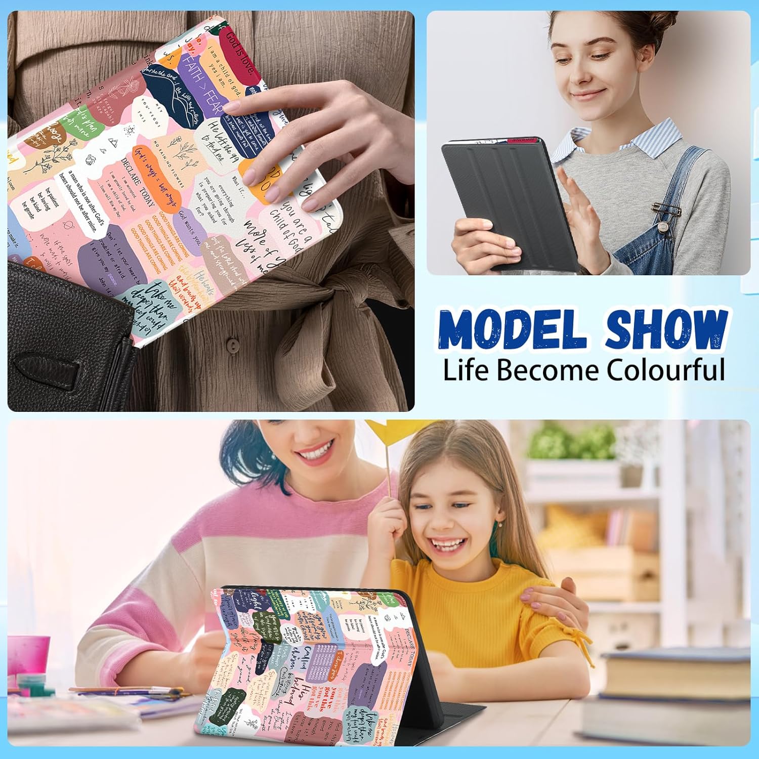 Wazzasoft for Amazon Kindle Fire HD 8/8 Plus Tablet Case 10th/12th Generation for Women Girls Folio Cover Cute Fashion Design Girly Kawaii Quotes Pretty Unique Teens Cases for Kindle Fire Case 8 Inch