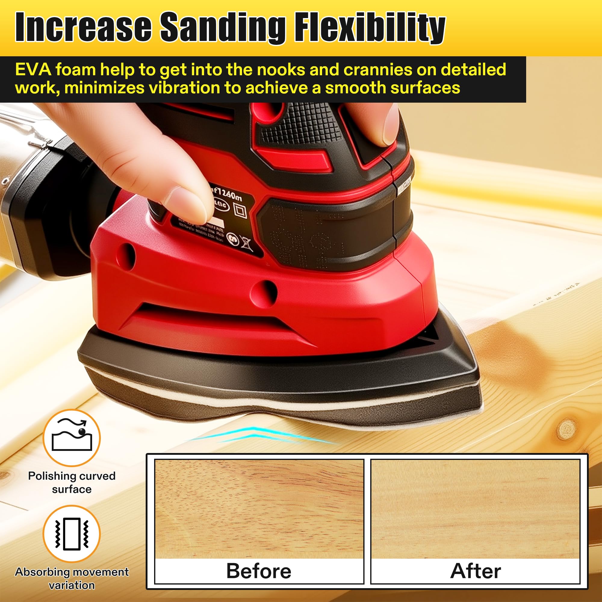 Ryobi Sanding Pads - 8 Foam Backing Pads -4