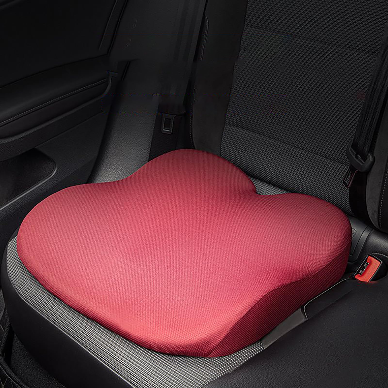 Rehausseur Voiture Adulte en Mousse à Mémoire de Forme Ergonomique Rouge