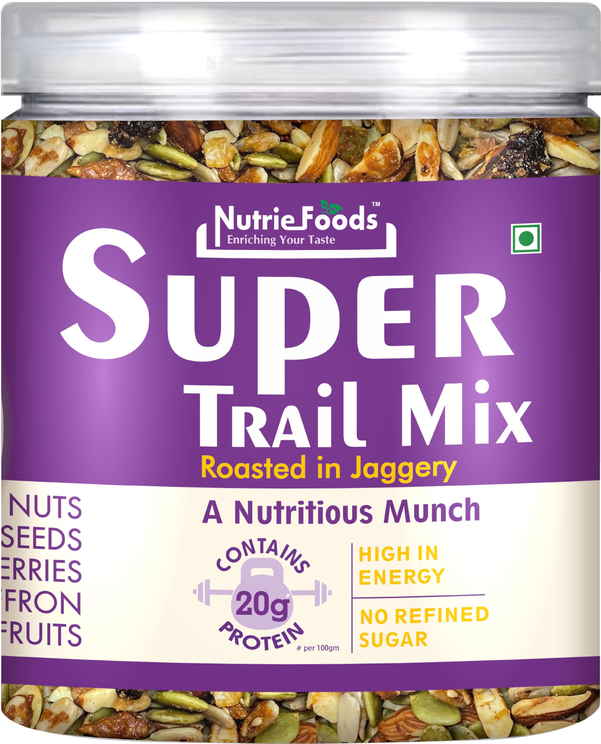 "NUTRIEFOODS" Enriching Your Taste Super Trail Mix (Mixed Dry Fruits) Roasted in Jaggery and Saffron with Blend of Berries, Dried Fruits, Seeds and Nuts, Pack of 250g (B0BJW16SPS) Amazon Price History, Amazon Price Tracker
