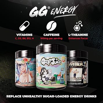 Gamer Supps GG Energy - Goof Juice by MoistCr1TiKaL (100 Servings) - Keto Friendly Gaming Energy and Nootropic Blend, Sugar Free + Caffeine + Vitamins + Immune Support, Powder Drink