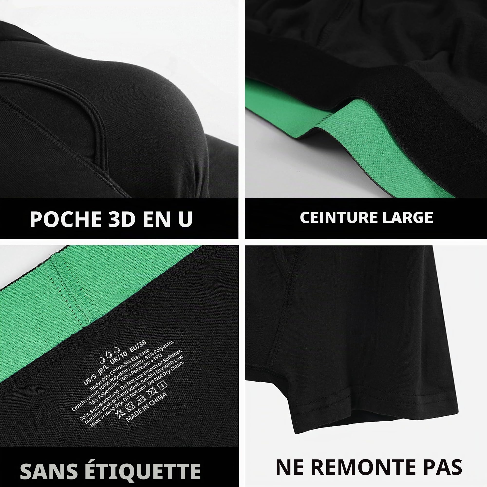 TIICHOO Culotte Incontinence Homme Coton Boxer Lavable Protection Urinaire Homme Slip étanche Incontinence Lot de 5
