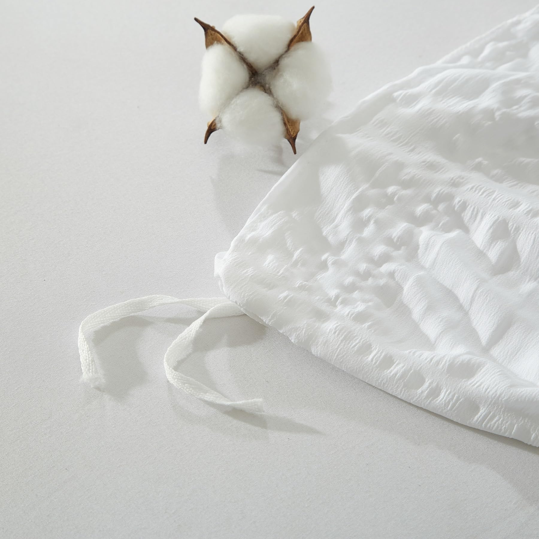 Ropa de cama a cuadros moderna en blanco, juego de 3 piezas tamaño Queen con cremallera, 2 fundas de almohada de 80 x 80 cm, microfibra, seersucker, transpirable, 1 unidad