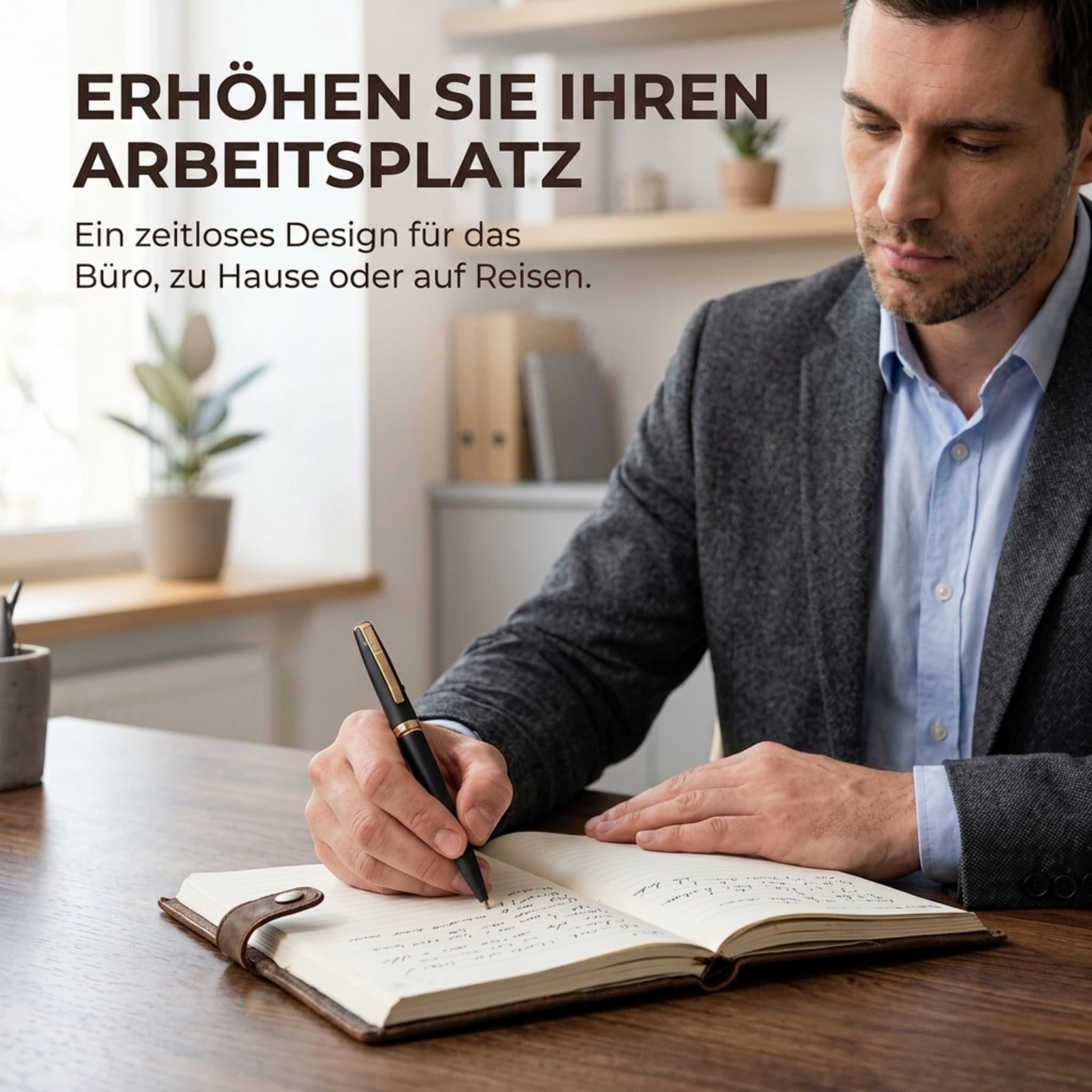 moonster Nachfüllbares Tagebuch Leder A5 – Notizbuch für Damen – Notizbuch Leder A5 - Ledereinband für Notizbücher mit Stift – Einband Liniert – Edles Notizbuch - Leather Cover Journal