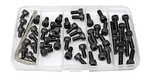 Miniatura 498 de iexcell 720 piezas de acero de aleación M4 x 6/8/10/12/16/20/25/30/35/40/45/50 de grado 12.9, tornillos de cabeza hexagonal, tornillos, arandelas