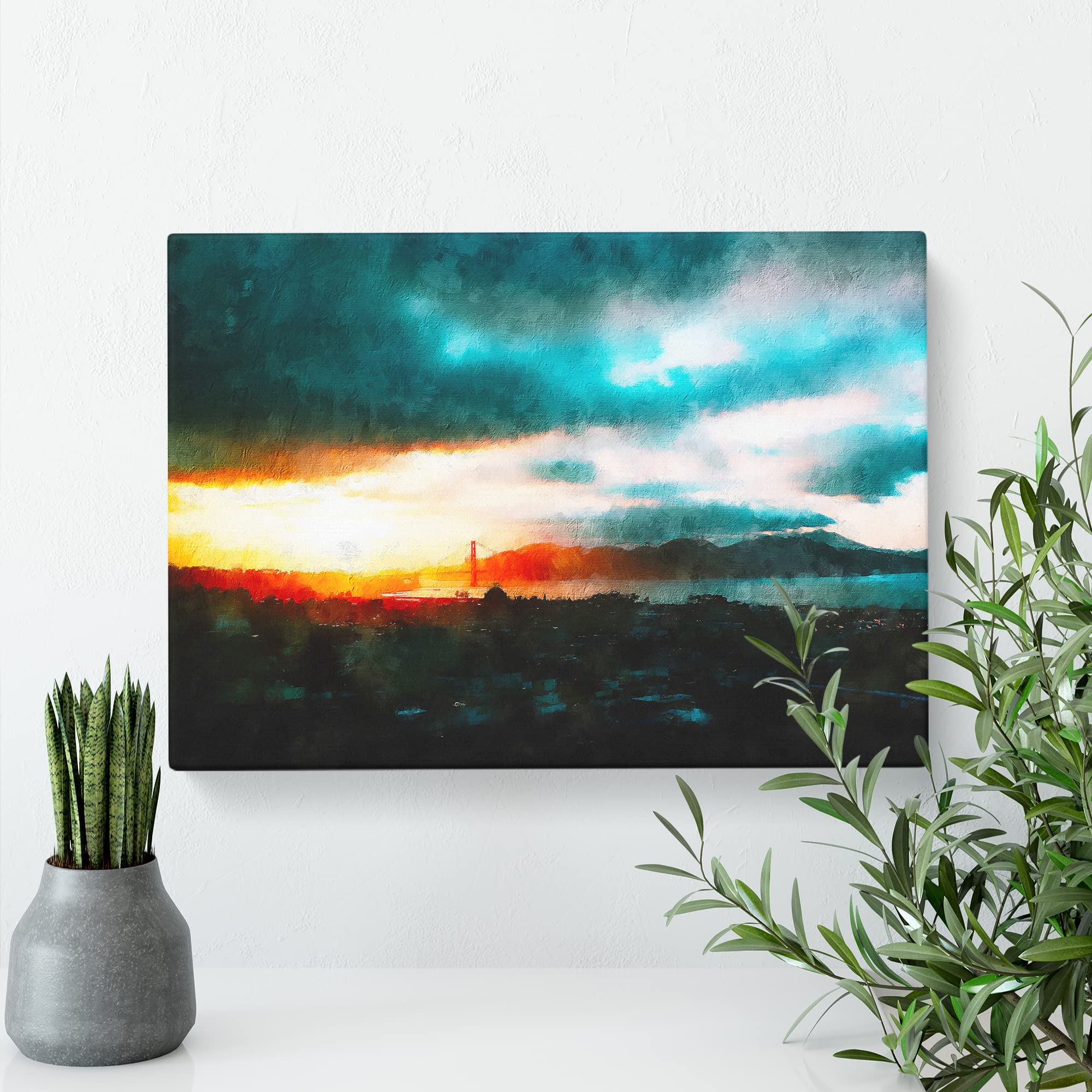 San Francisco Skyline Canvas Print, Mixed, 25L x 50W cm - Image 3