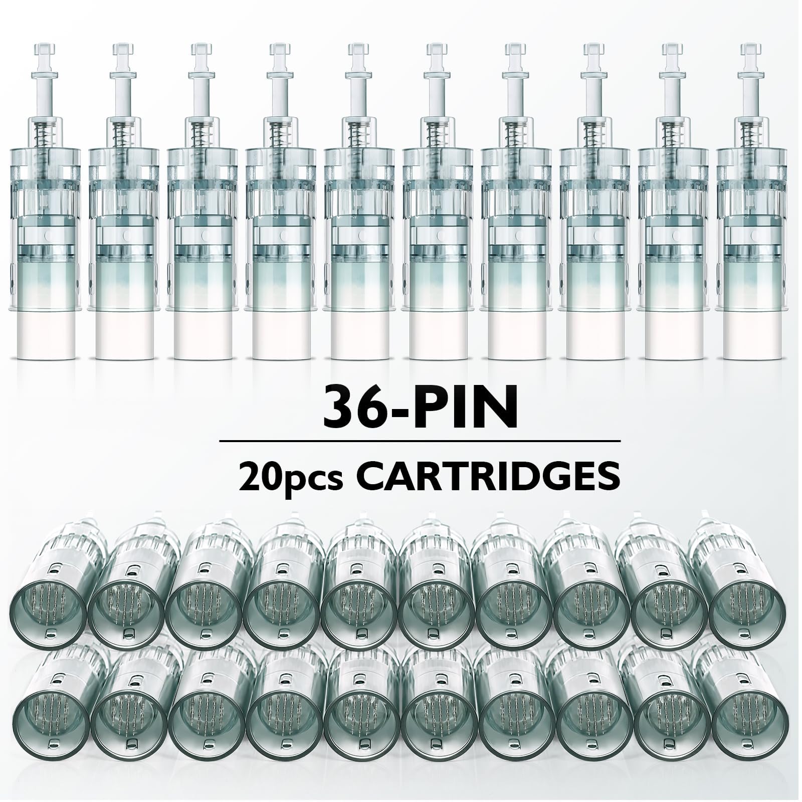 20 Pezzi Dermapen M8 Microneedling Cartucce 36 Pins, Ricambio Originale Derma Pen per Microneedling Ultima M8/ M7S/ A6S Microneedling Electric Derma Pen, Slot a Baionetta (36Pins, 20Pcs)