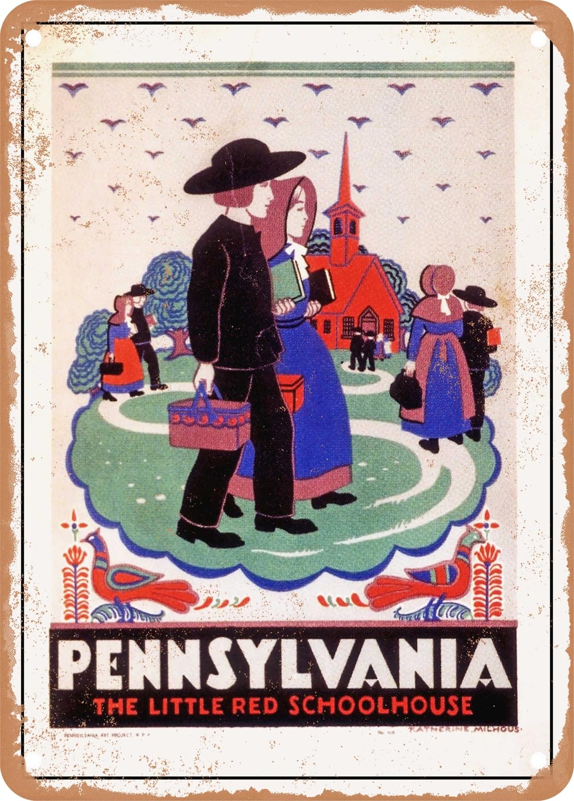 METAL SIGN - 1936 Pennsylvania the Little Red Schoolhouse Vintage Ad home decor