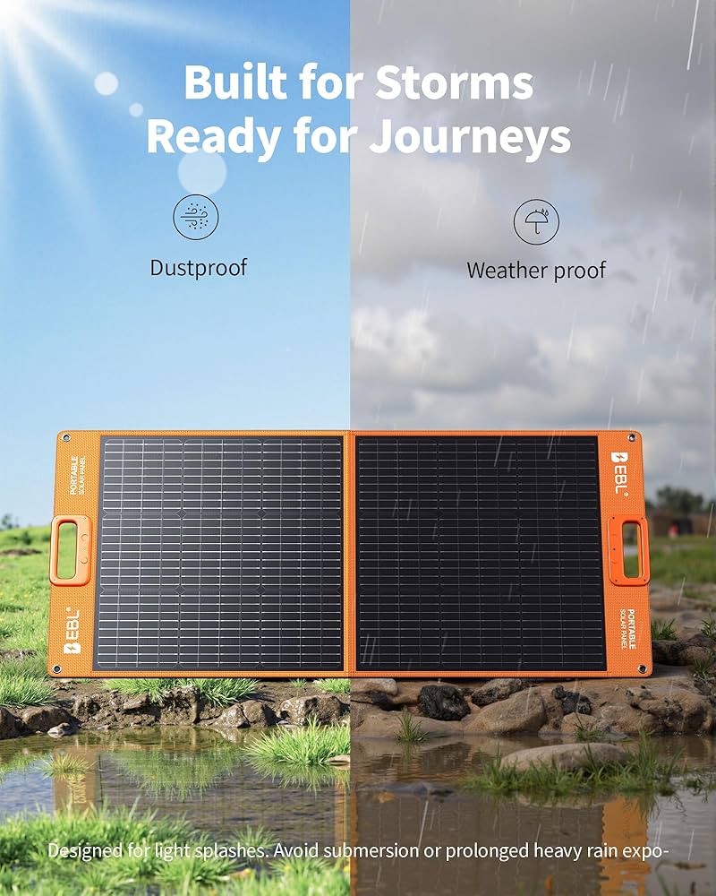 ソーラーパネル 100w EBL EBL 100W Portable Solar Panel for 200/300/500/1000/1500