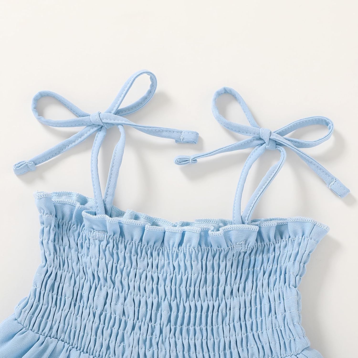 Happy Town Toddler Baby Girl Halter Boho Sundress Casual Smocked Dress Ruffle Hem Beach Summer Dresses Spring Ouftits - Image 4