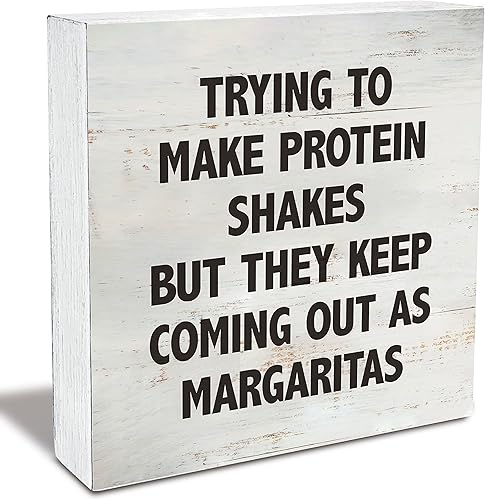Trying to Make Proteins Shakes Kitchen Quote Caja de Madera Letrero Rusitc Caja de Madera Letrero de Caja de Madera RĂşstico para Casa de Campo para Trying to Make Proteins Shakes Kitchen Quote Caja de Madera Letrero Rusitc Caja de Madera Letrero de Caja de Madera RĂşstico para Casa de Campo para