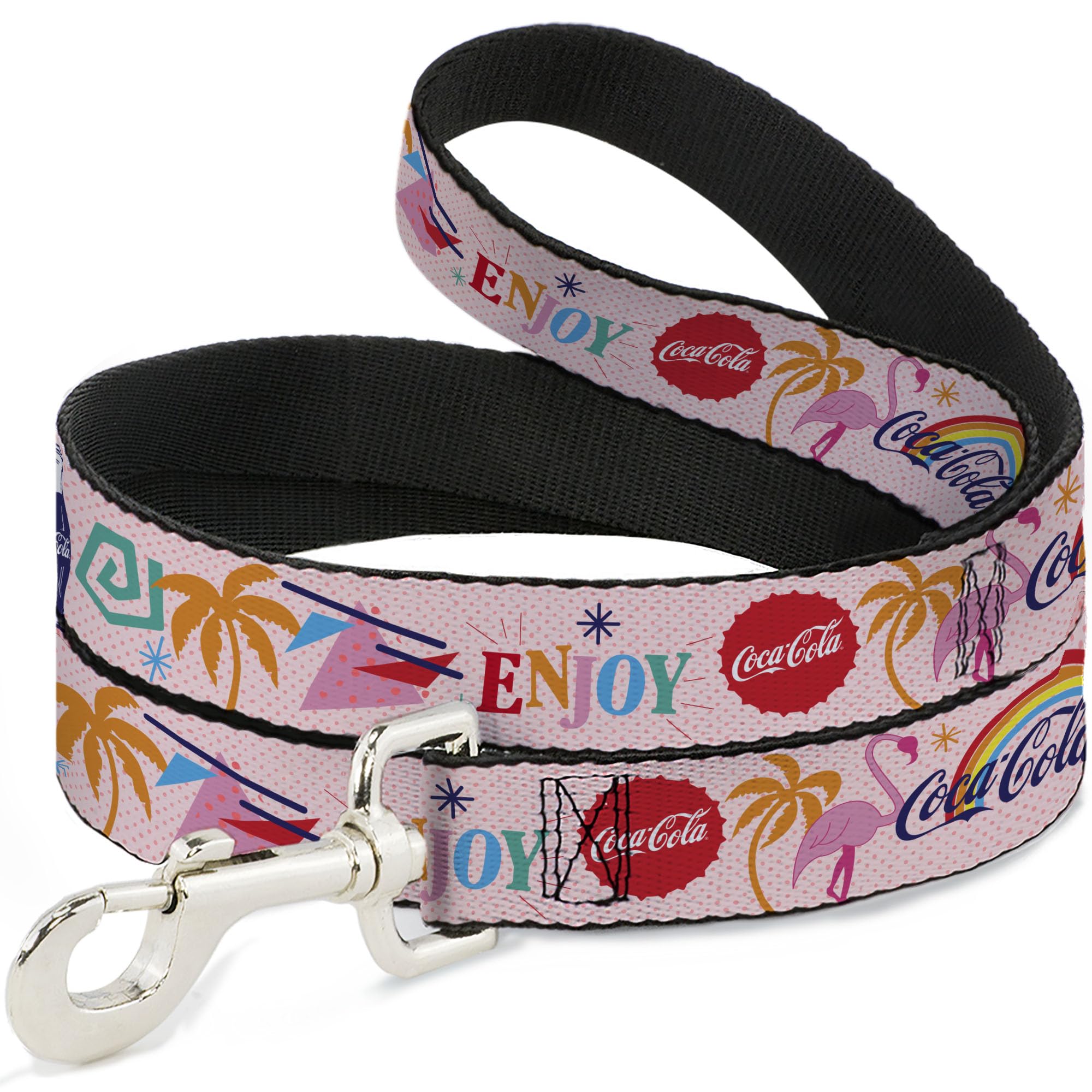 Laisse pour chien large Coca-Cola rose 1,8 m de long pour un contrôle optimal en balade