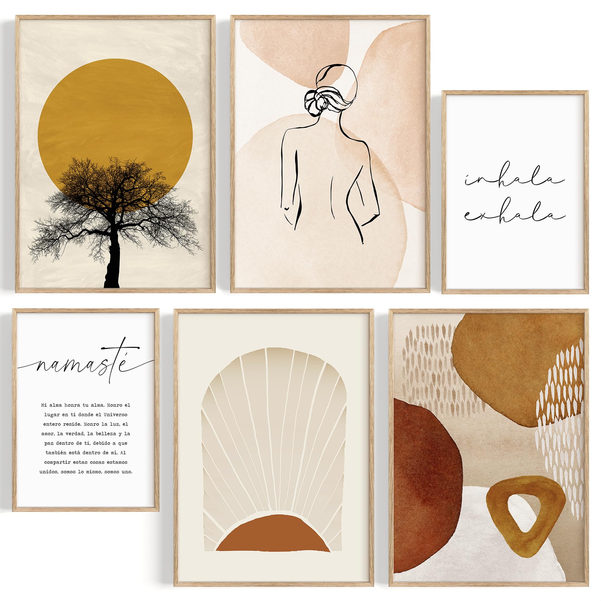 OHBIMBA® 6 Laminas Decorativas Pared Cuadros Decoracion Salon Modernos - Posters Para Pared Cuadros Decorativos Decoracion Pared lienzos decorativos - 4 de 30x40cm + 2 de 21x30cm