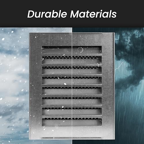 Miniatura 4 de Cubierta de ventilación galvanizada de 8 x 8 pulgadas, acero galvanizado, rejilla de ventilación cuadrada industrial, ventilación de metal con