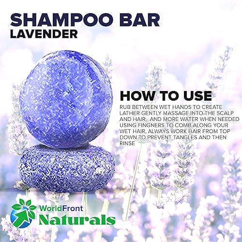 Miniatura 2 de Naturals - Barras de jabón de champú vegano para el cabello, sabor a lavanda, a base de plantas, hechas a mano y orgánicas para una limpieza
