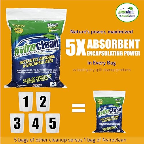 Miniatura 11 de Limpieza de derrames superabsorbente y encapsulante de hasta 24 libras, para uso doméstico, comercial e industrial para aceite, anticongelante,