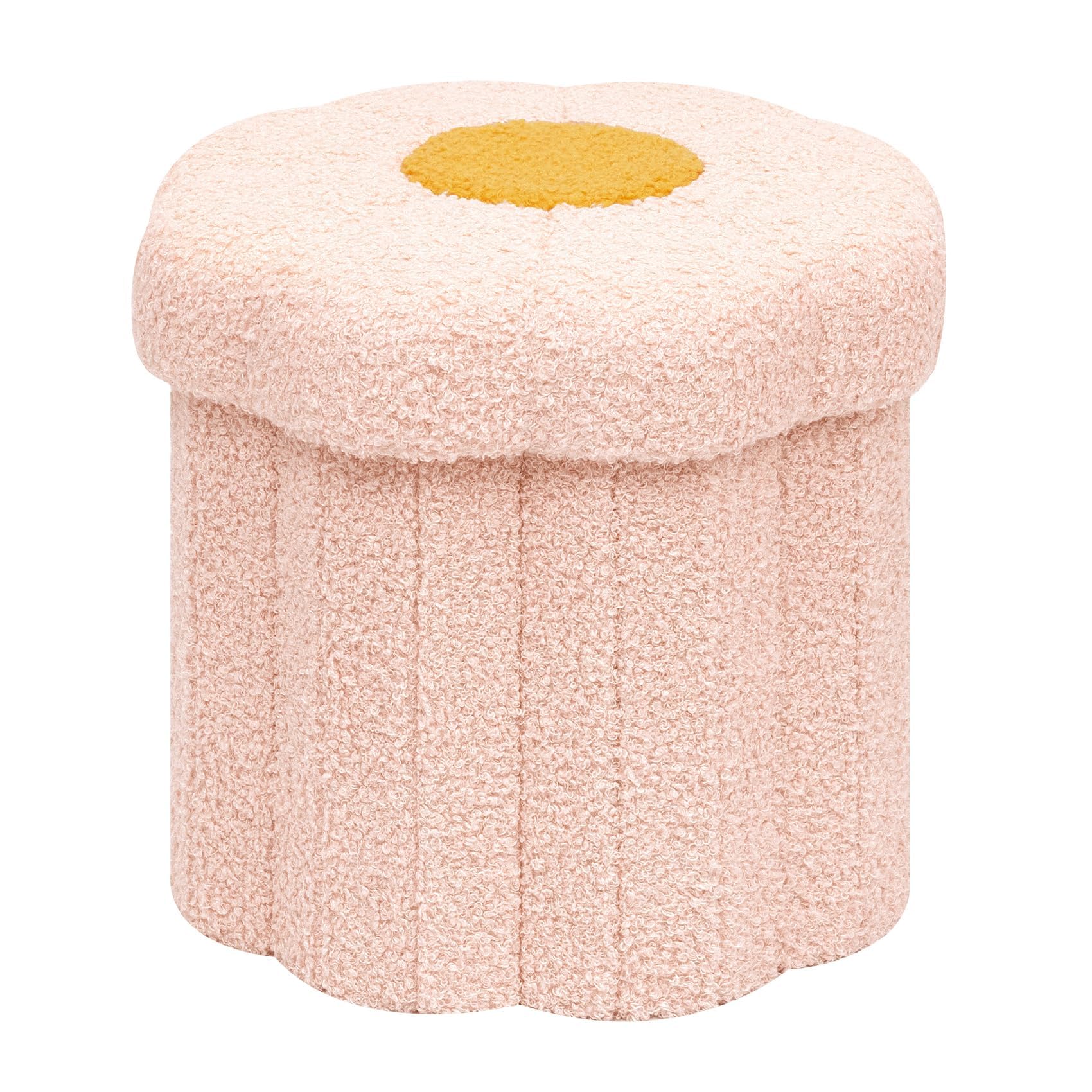 PINPLUS Small Folding Storage Ottoman with Lid, 32x32x29 cm, Pink — image 1