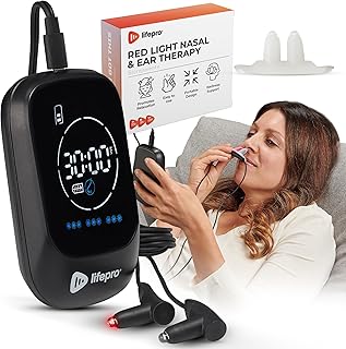 Lifepro Red Light Therapy Device for Nose & Ears, Rechargeable Near Infrared Nasal Therapy for Sinus and Ear Pain Relief, Effective Red Light Solution for Sinuses, Compact and Portable Therapy Tool