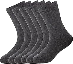Bonjour Childrens Kids Back to School 6 Pairs Ankle Cotton Rich Plain School Socks Shoe (Sizes 3 yrs - 13 yrs)