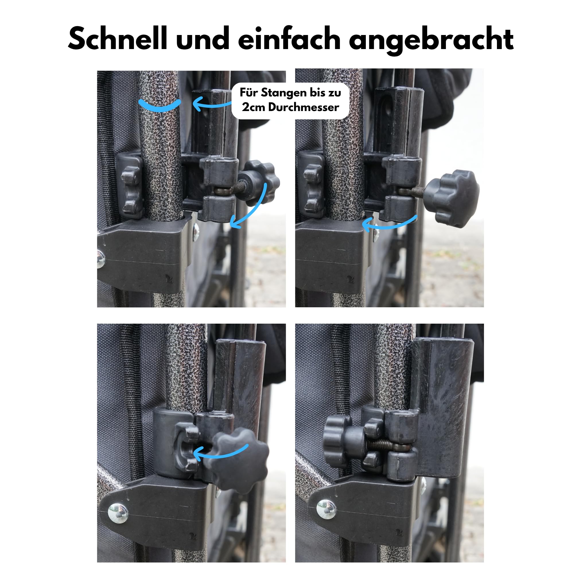 IMLEX Sonnendach für Bollerwagen Universal Zubehör Ideal für IM-4211 & IM-4275 Bollerwagen, Passend für 2 cm Durchmesser Stangen, Einfache Schnallen- und Schraubenmontage