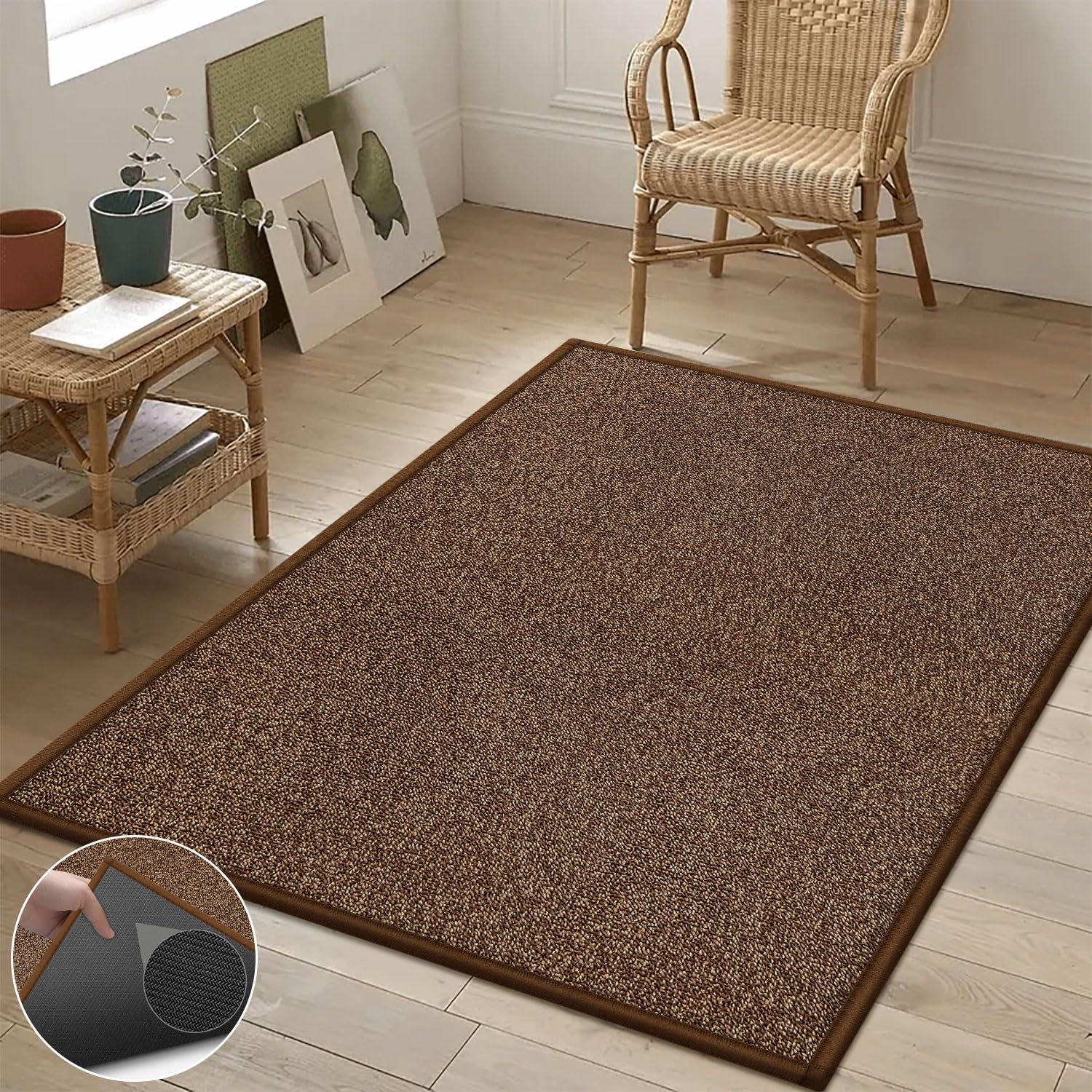 Insider Door Mat Carpet Non Slip, Washable Entry Mat Inside Entry Way Mat, Personalized Door Mat Inside Door Mat, Brown Plain Door Mat, Doormat Door Mat Patio Door Mat Inside Outside Mat for Door