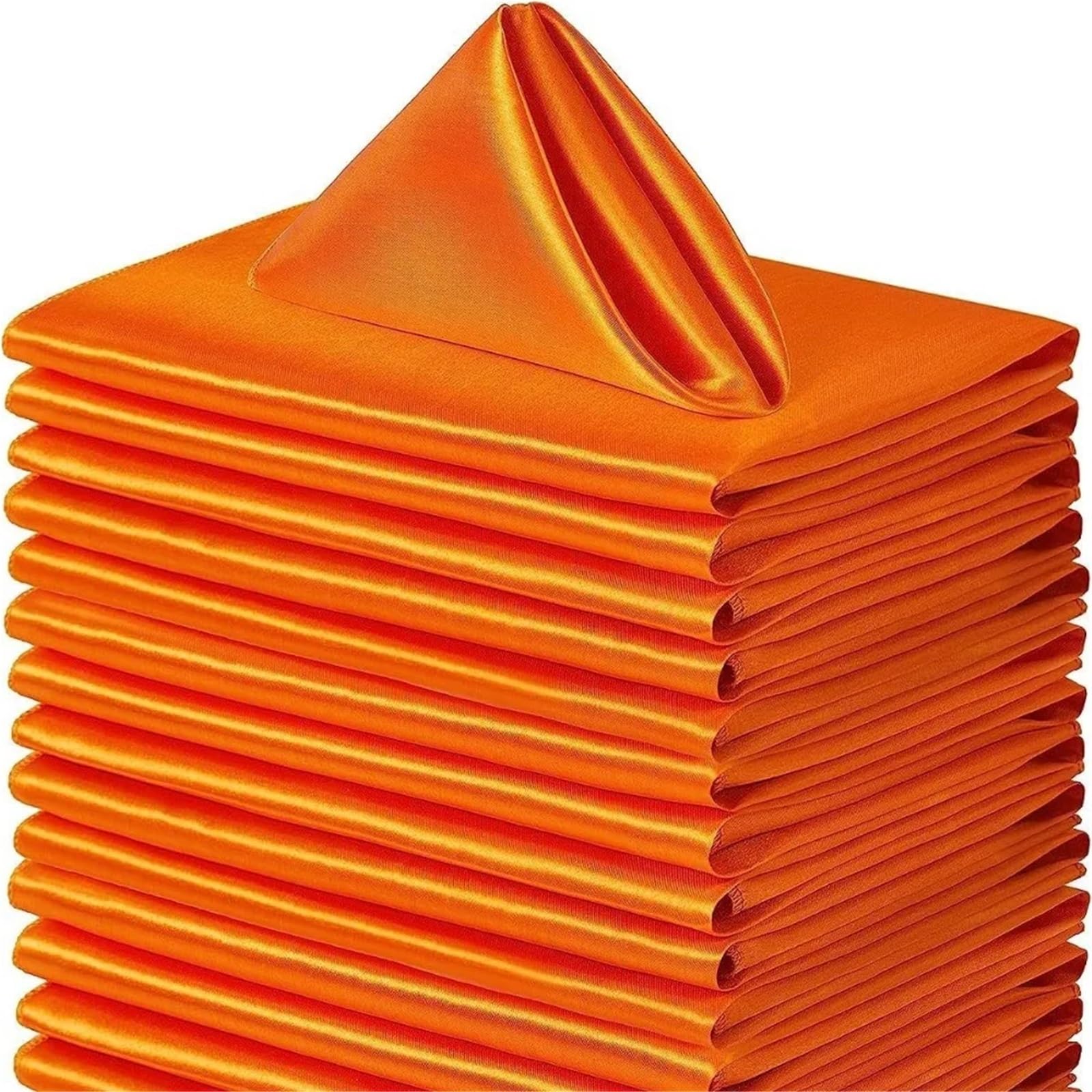Table Napkins 10pcs 30x30cm Parties Supplies Satin Napkin Soft Washable Dinner Napkins Reusable Table Hotel(Orange)