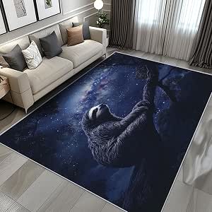 SZLYZM Sloth Rugs for Bedroom - Cosmic Galaxy Rug, 5x7 Rug, Space ...