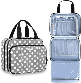 LUXJA Multi-Pockets Kids Travel Bag with 3 Inner Sections, Large Kids Storage Organizer for Snacks, Toys, Coloring Books and Activity Supplies, Polka Dots