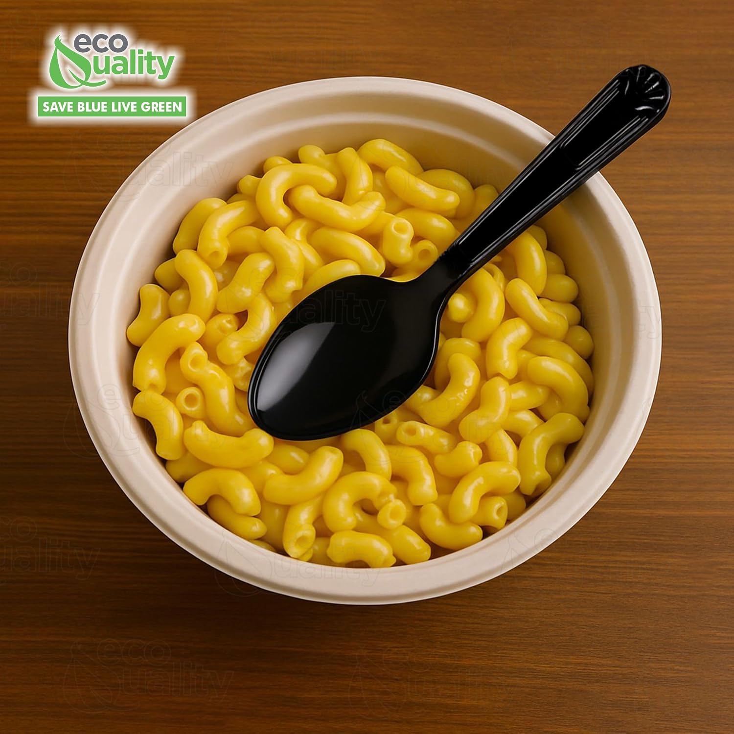 Heavy Weight Plastic Spoons Black 1000pcs - Disposable Cutlery Spoon, Recyclable, Spoon - Great for Parties, Office, BBQ, Soup, Ice Cream, Restaurants and Togo