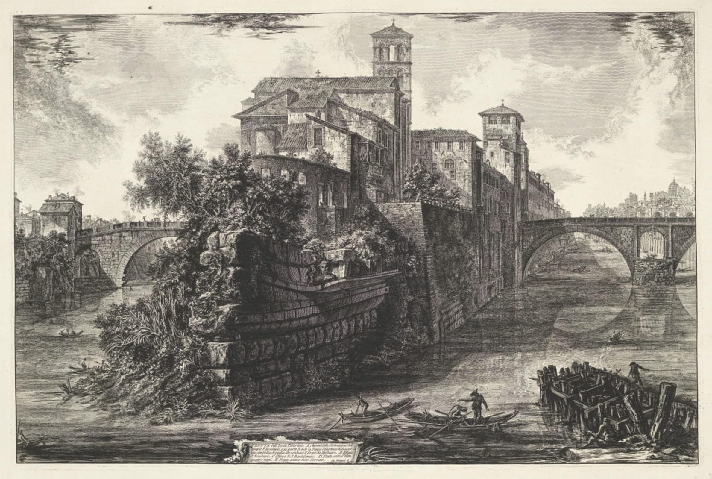 POSTERIIk Vintage Classic Picture Landscape Artwork Famous Artist by Battista Piranesi Portrait Canvas Painting for Office Home Decor 60x90cm