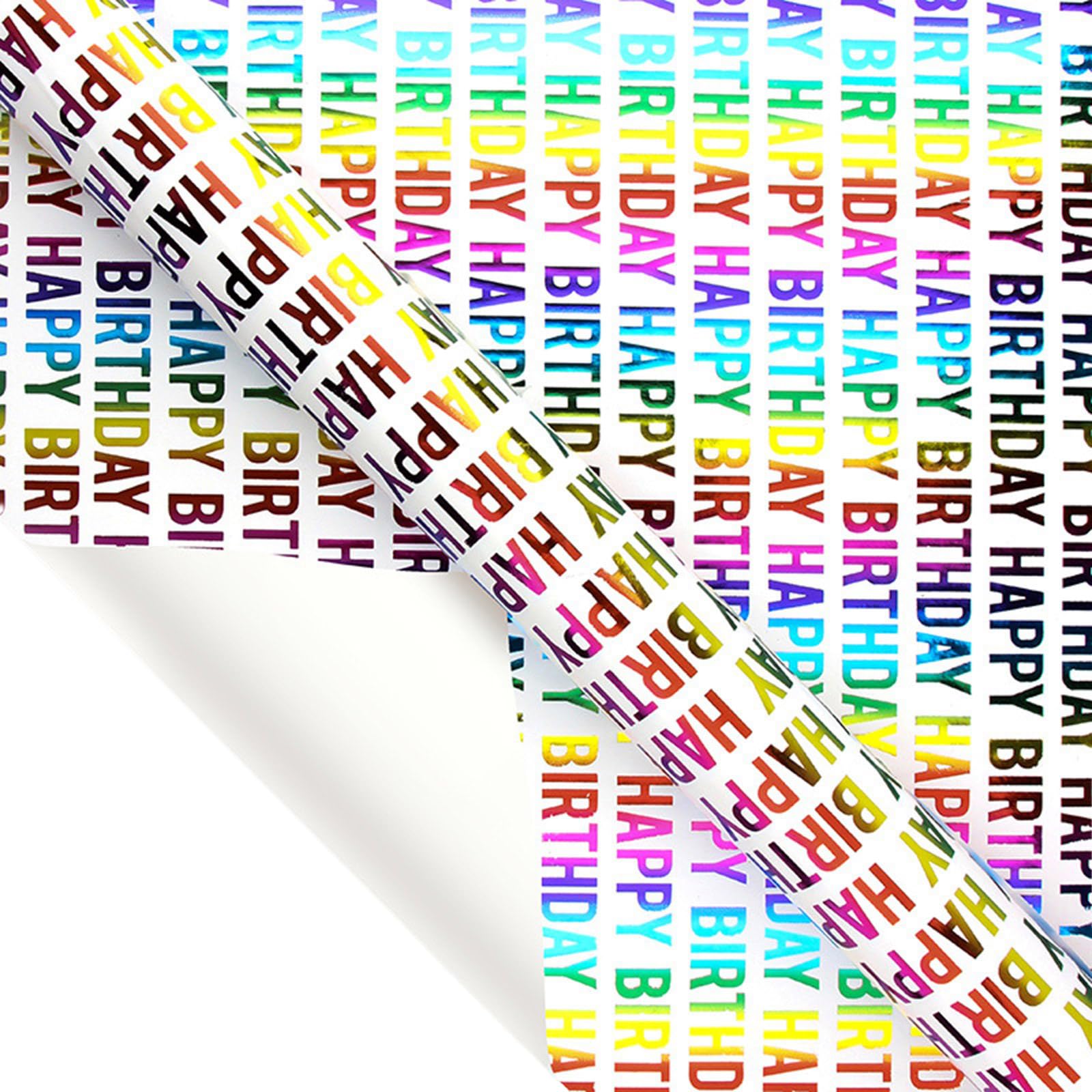 Jazuaiao Colorful Foils Birthday Gifts Wrapping Paper Roll Sturdy Materials Portable Decoration for Party Supplies Celebration Decorative Gifts Wrap