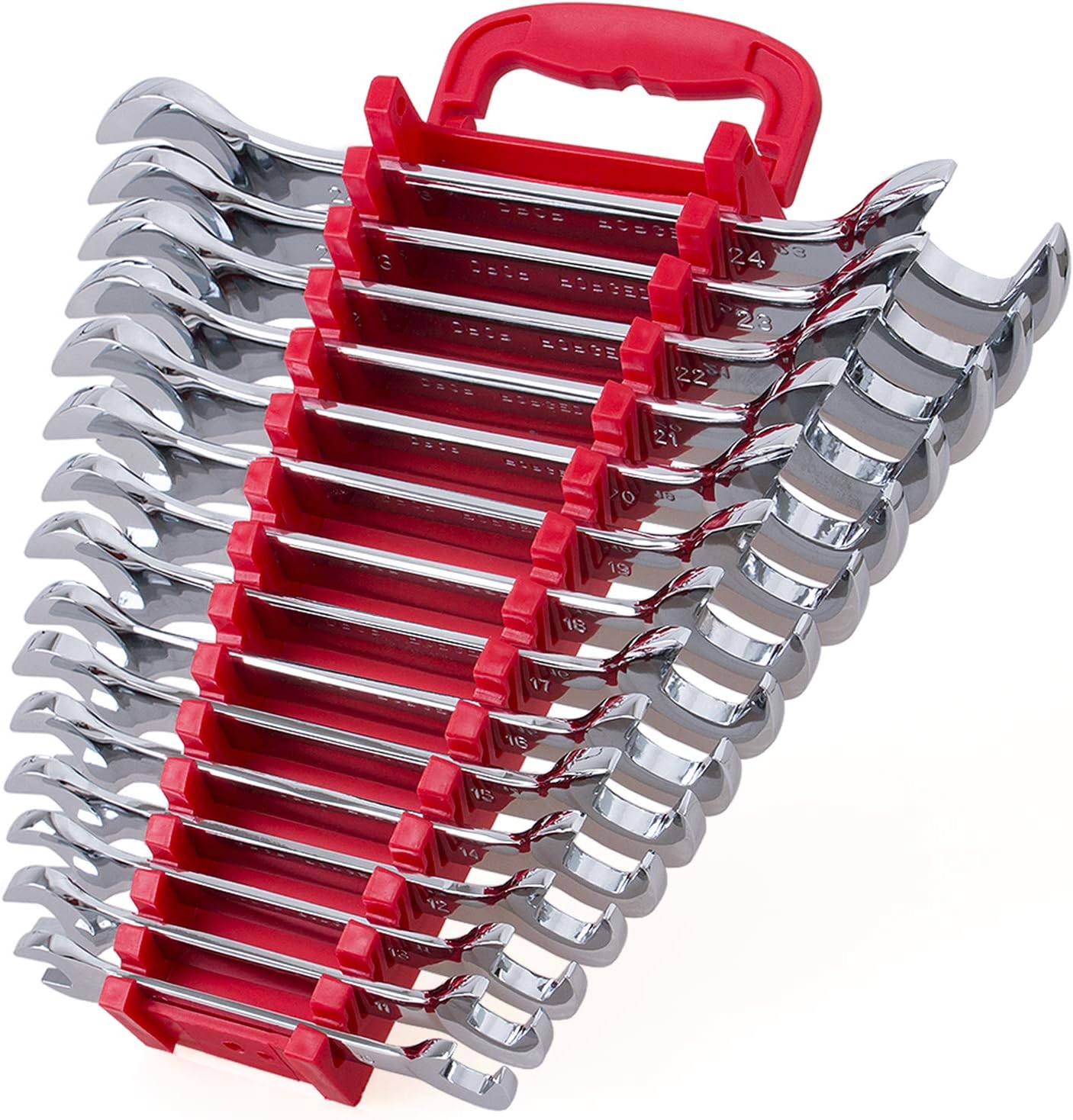 15Piece Premium Angle Head Open End Wrench Set, Chrome Vanadium Steel