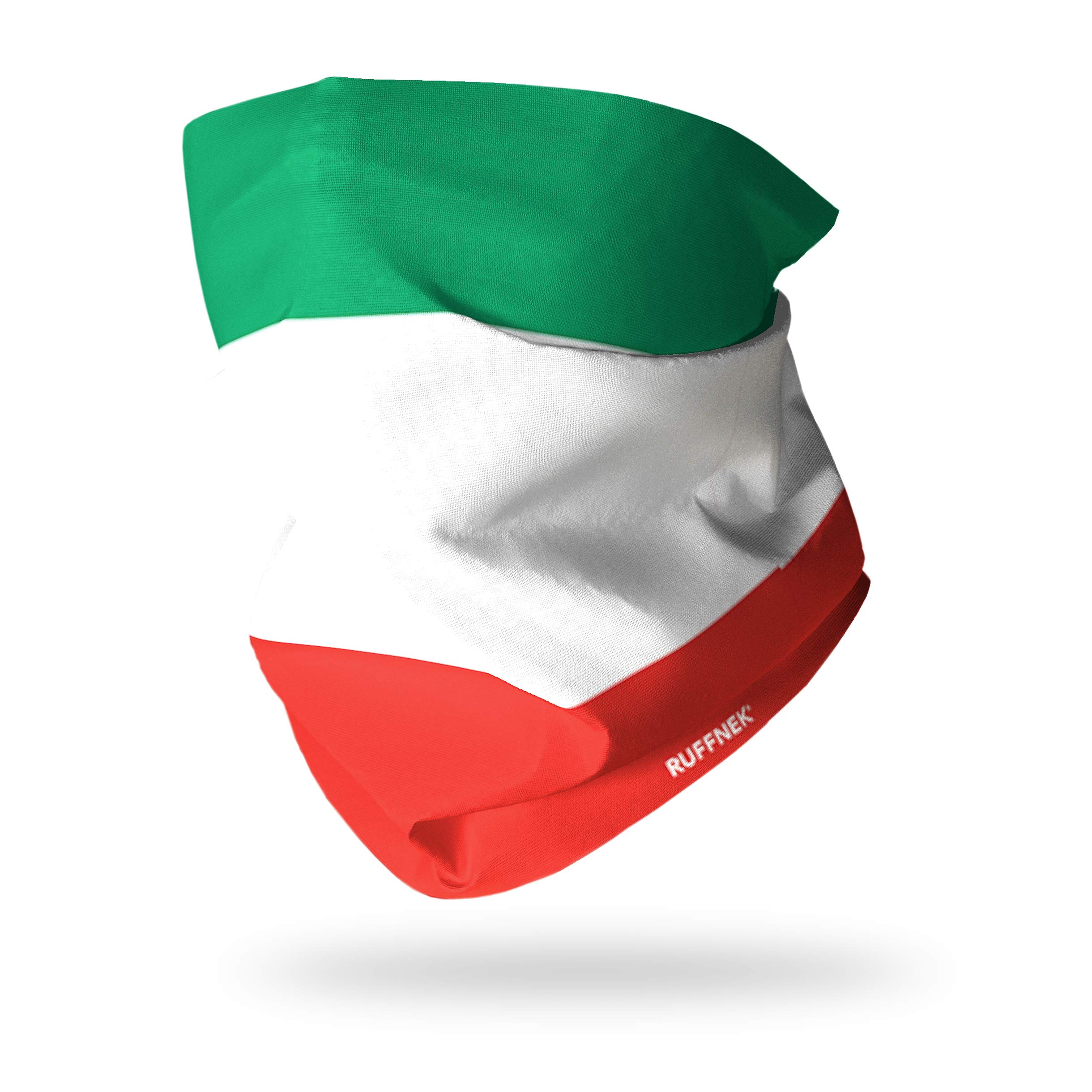 Ruffnek Unisex Green, White & Red Flag Of Italy/Bandiera D'italia/Il Tricolore Multifunctional Headwear Neck Warmer, Snood Tube - One Size