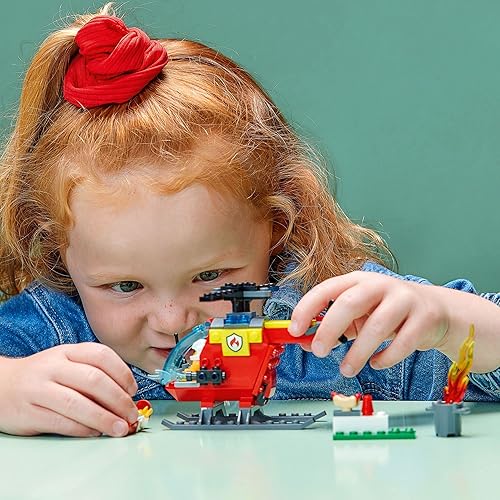 Miniatura 2 de LEGO City Fire Helicopter Toy 60318 for Preschool Kids, Boys and Girls 4 Plus Years Old, with Firefighter Minifigure & Starter Brick