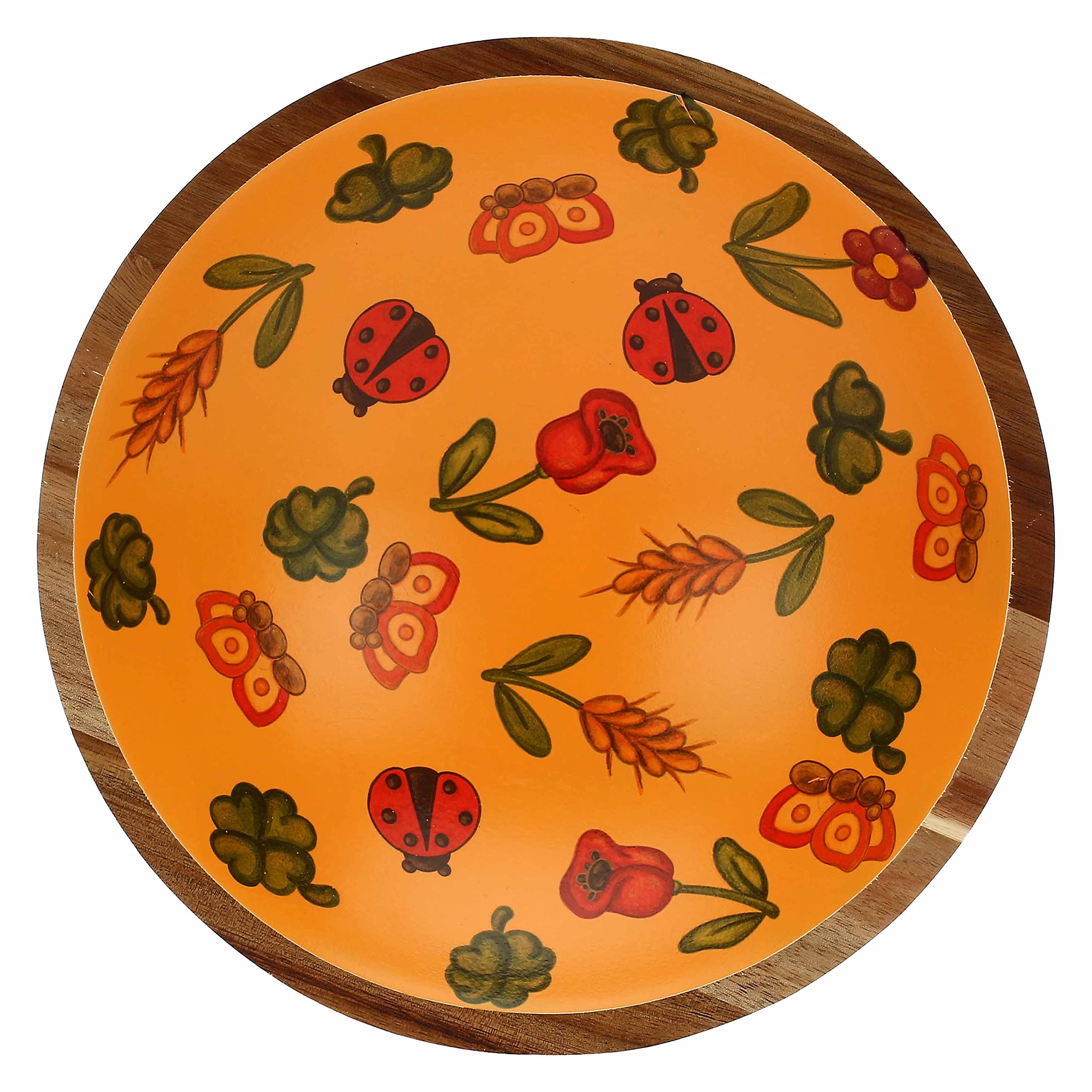 THUN, Ciotola in Legno d'Acacia di Dimensione Media, Linea Estate Fantastica, Ø 23 cm; 7 cm h