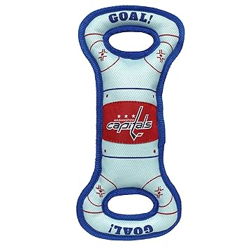 Pets First NHL Washington Capitals Hockey Field Dog Tug Fetch Squeak Chew Toy