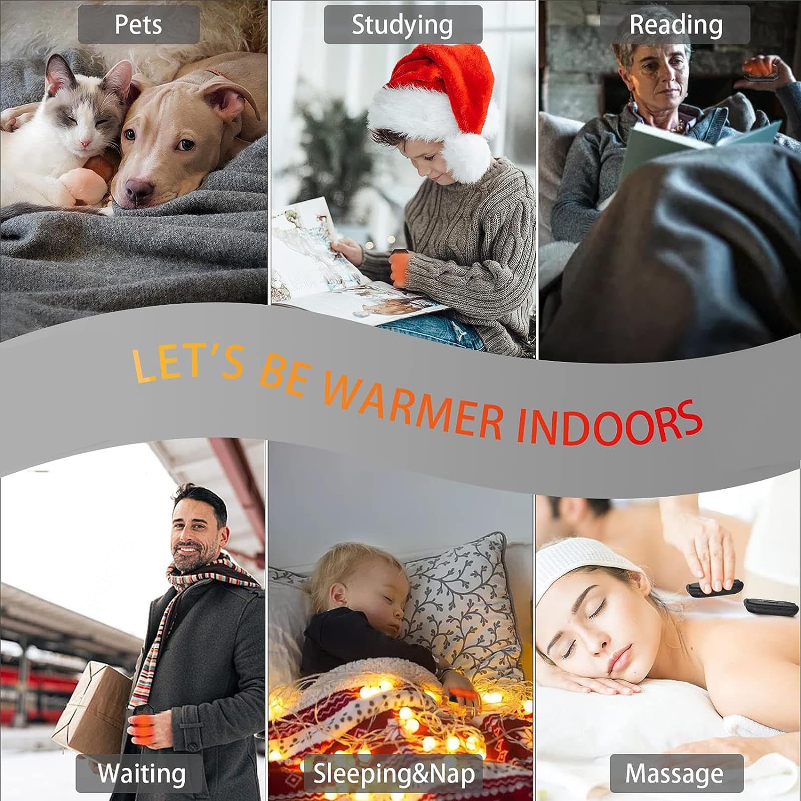 Scaldamani Elettrico a Forma di Carino con Power Bank, luci notturne 3 in 1, scaldamani 6000 mAh/USB-C/2 Livelli di Calore Fino a 140 ℉ per Lavoro Invernale, Campeggio, Pesca