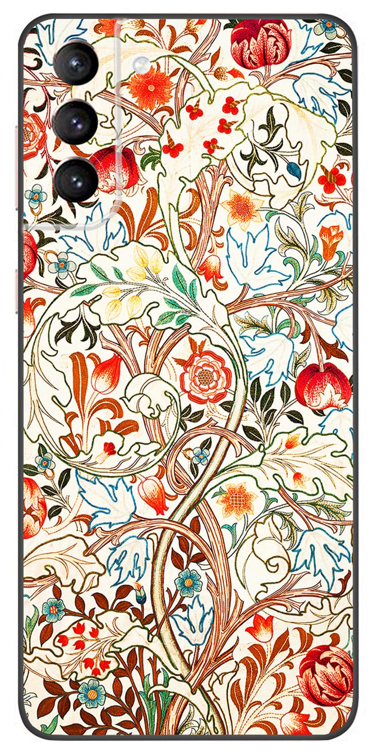 Berkin Arts Compatible with Samsung Galaxy S21 /S30 G991 5G Case Art Silicone Case Pink Intricate Ornamental Flourishes (Acanthus by William Morris)