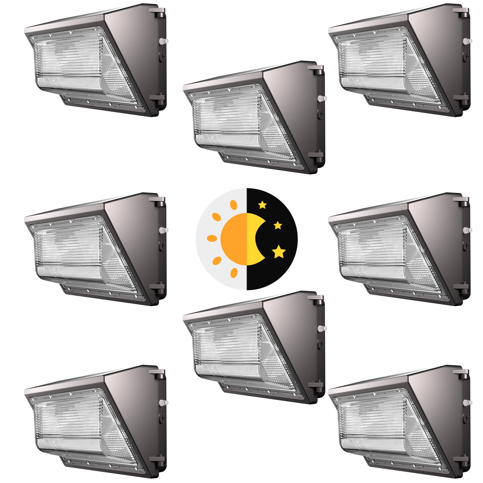 Oświetlenie ścienne LED 200 W, 100-277 V od zmierzchu do świtu z fotokomórką, 30000 lm 5000 K światło dzienne IP65 wodoodporne zewnętrzne oświetlenie zewnętrzne, oszczędność energii, ETL | 5