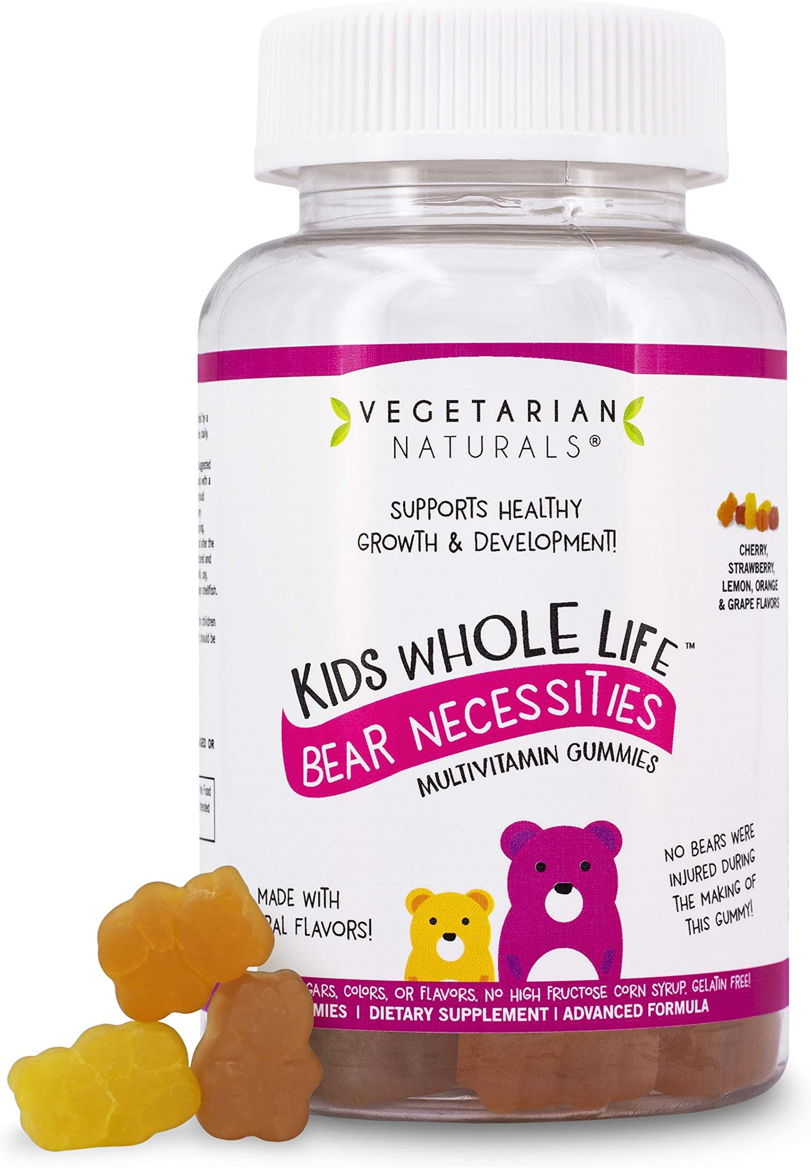 Vegetarian Naturals® Kids Whole Life™ Bear Necessities Multivitamin Gummies, ADVANCED FORMULA, Gluten Free, All-Natural Sugars, and Flavors 60 Count