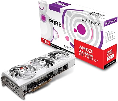 Sapphire 11335-03-20G Pure AMD Radeon RX 7700 XT Tarjeta gráfica para juegos con 12 GB GDDR6, AMD RDNA 3