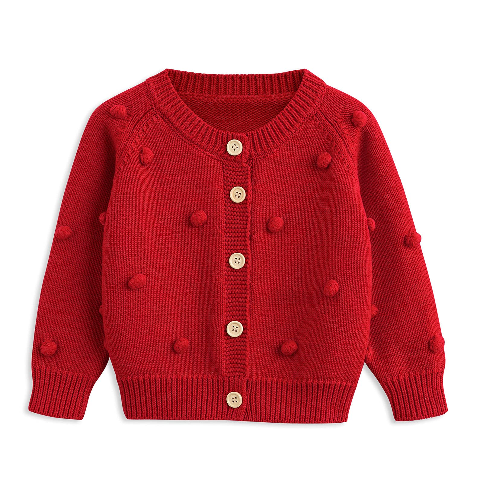 Simplee kids Baby Sweater Cardigan Jacquard Cable-Knit Spring Coat Long Sleeve Cardigan for Baby Girl