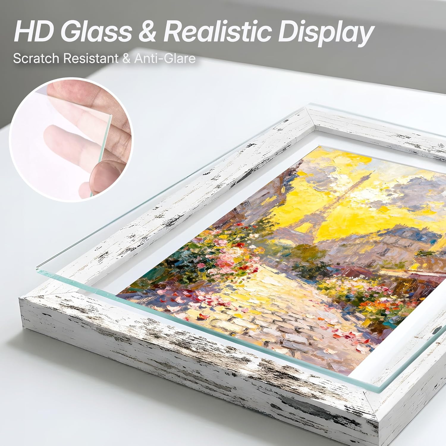 Distressed White 5x7 Picture Frame, Picture Frames 5x7 Wooden Picture Frames with Real Glass, Rustic 5 x 7 Photo Frame for Wall or Tabletop, Display Picture 4x6 with Mat or 5x 7 Without Mat (5 Pack)